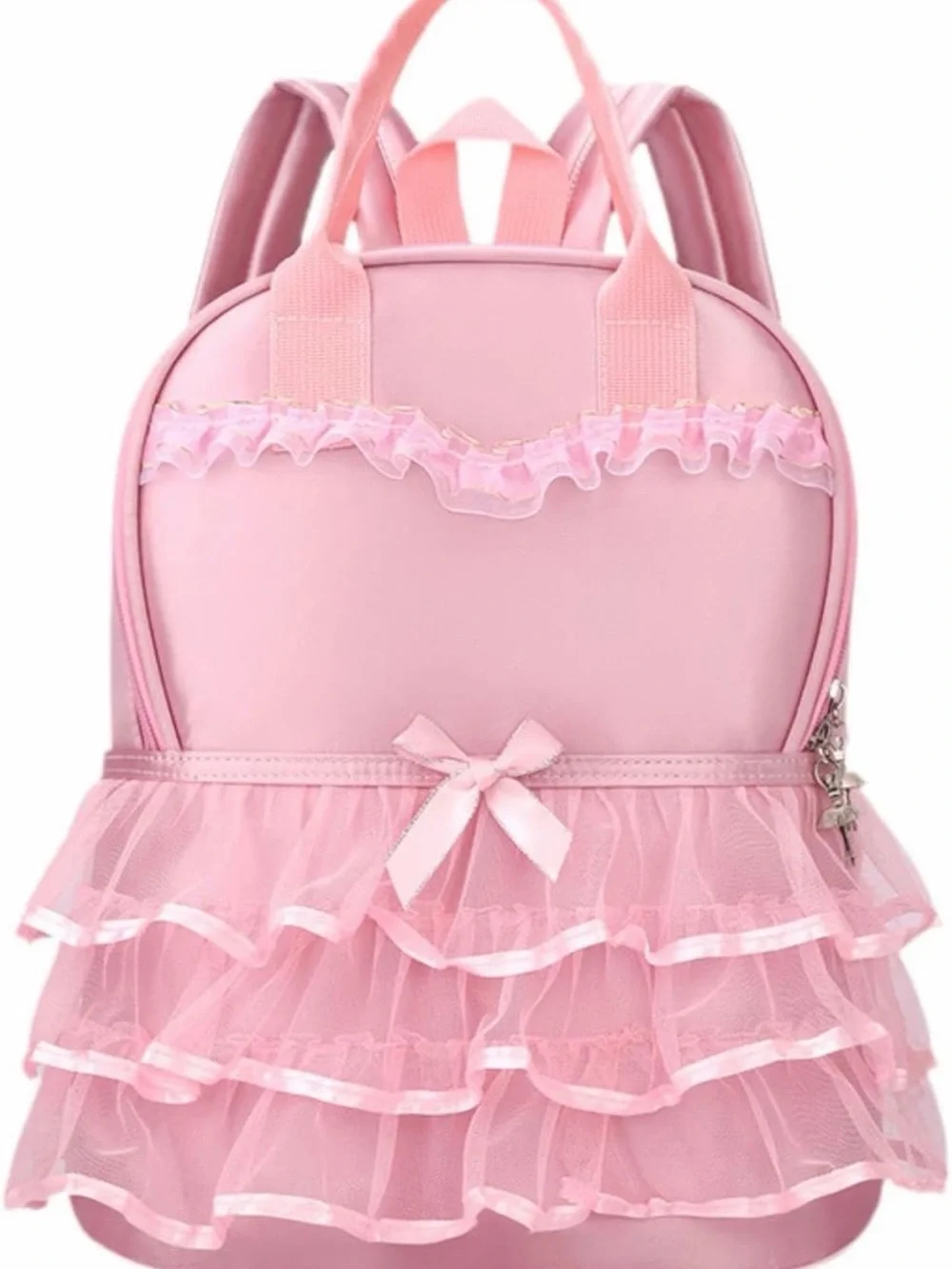Source Unknown Pink Satin Ruffle Backpack